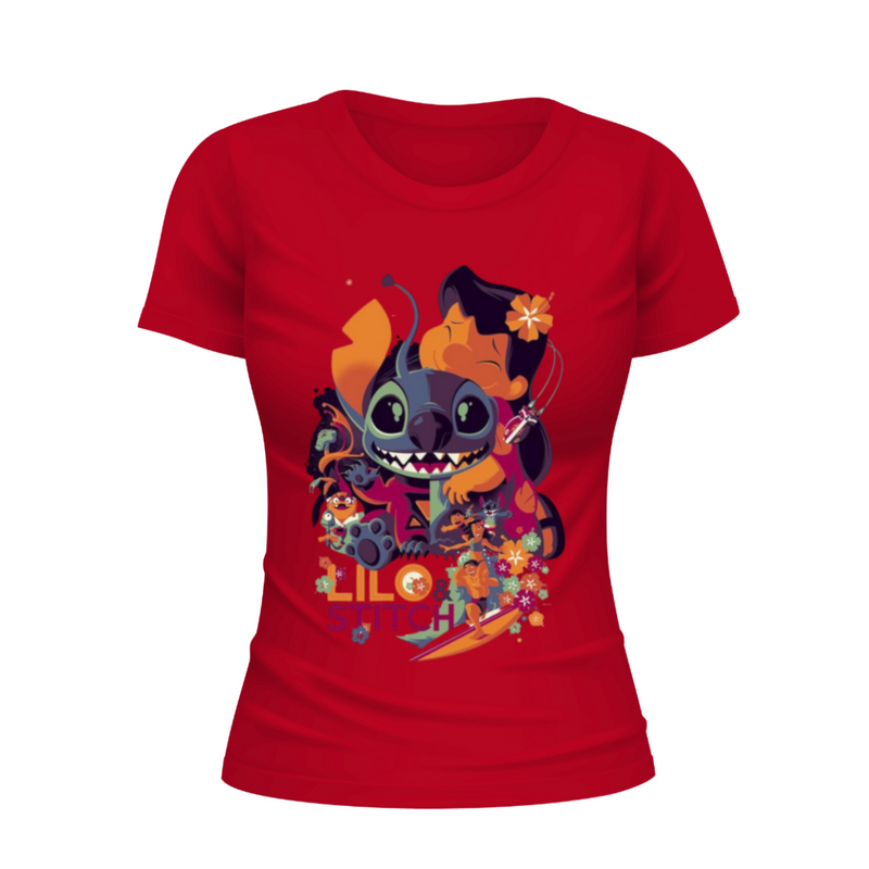 T-Shirt Feminina Gola Redonda Stitch