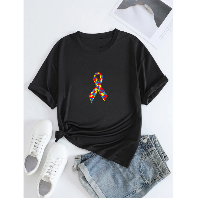 T-Shirt Feminina Gola Redonda Autismo