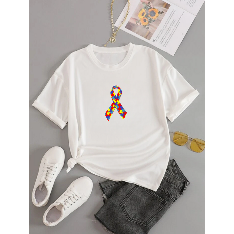 T-Shirt Feminina Gola Redonda Autismo