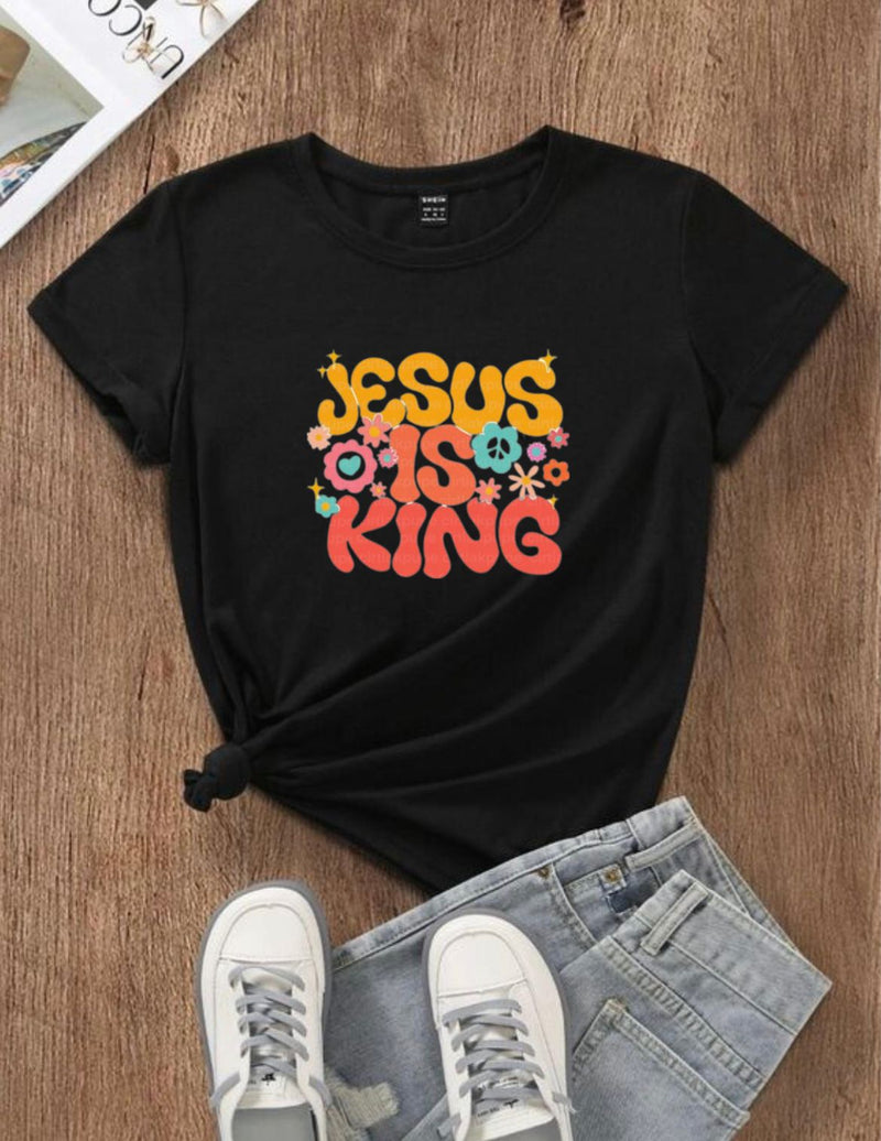 T SHIRT Jesus IS KING linda Algodão