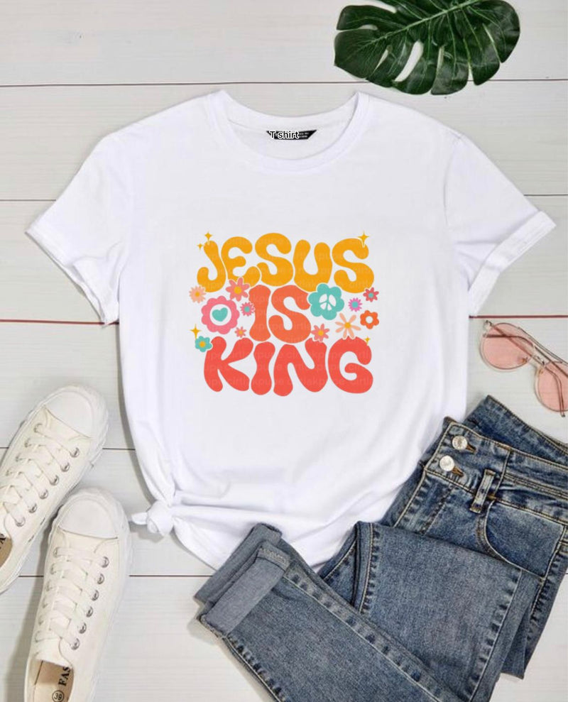 T SHIRT Jesus IS KING linda Algodão