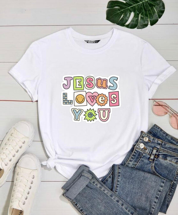 T-Shirt Jesus Letras Básica