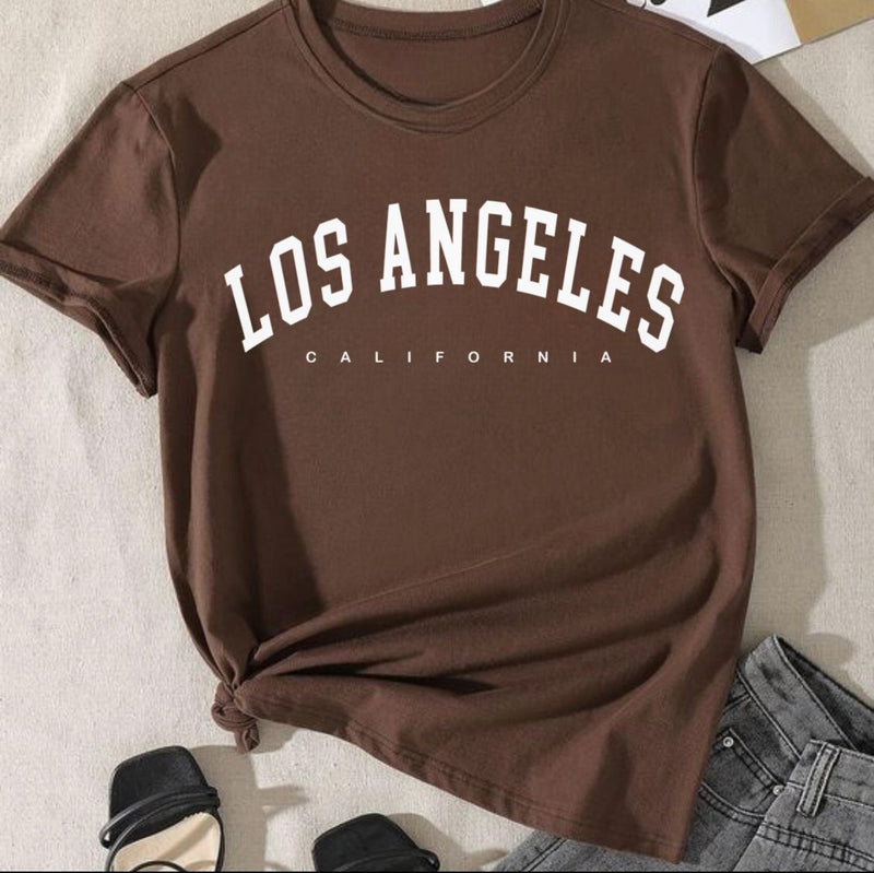 T shirts Los Angeles California Linda Algodão