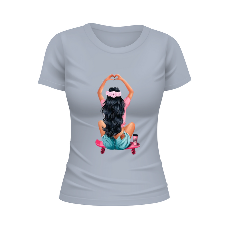 T-Shirt Feminina Gola Redonda Menina Tumblr